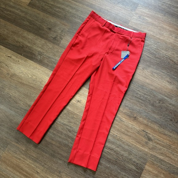 NWT G/FORE Red Golf‎ Pants Tour Straight Leg Stretch Men's Size 32x30 HEMMED